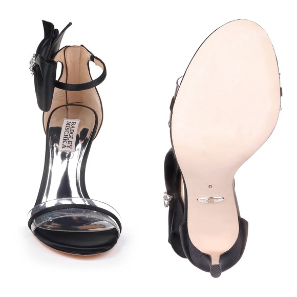 Badgley Mischka Fran Bow Ankle Strap Sandal.Black - Picture 5 of 9